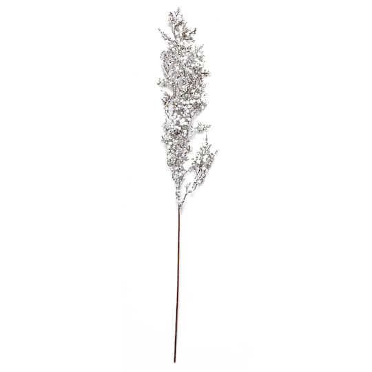 29" Christmas Glittered White Berry Spray, 3ct.